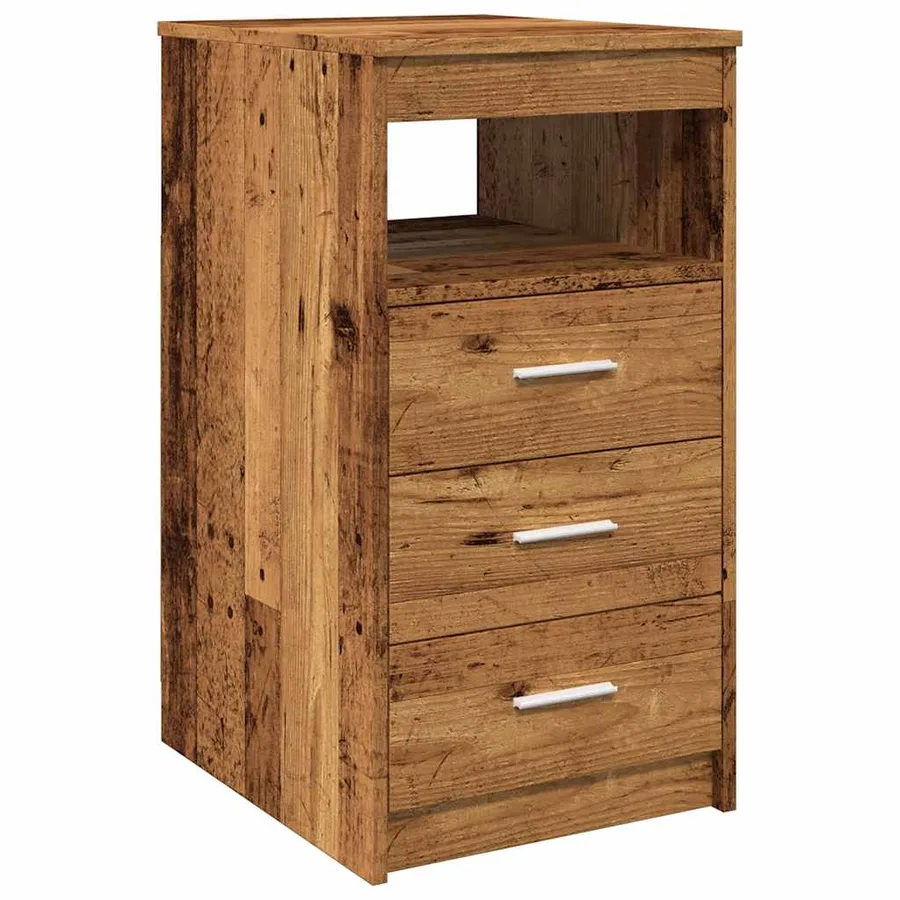 Armoire à tiroirs vieux bois 40x50x76 cm bois d'ingénierie - 2