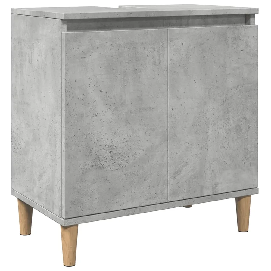 Meuble de lavabo gris béton 58x33x60 cm bois d'ingénierie - 2