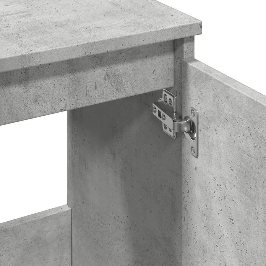 Meuble de lavabo gris béton 58x33x60 cm bois d'ingénierie - 8