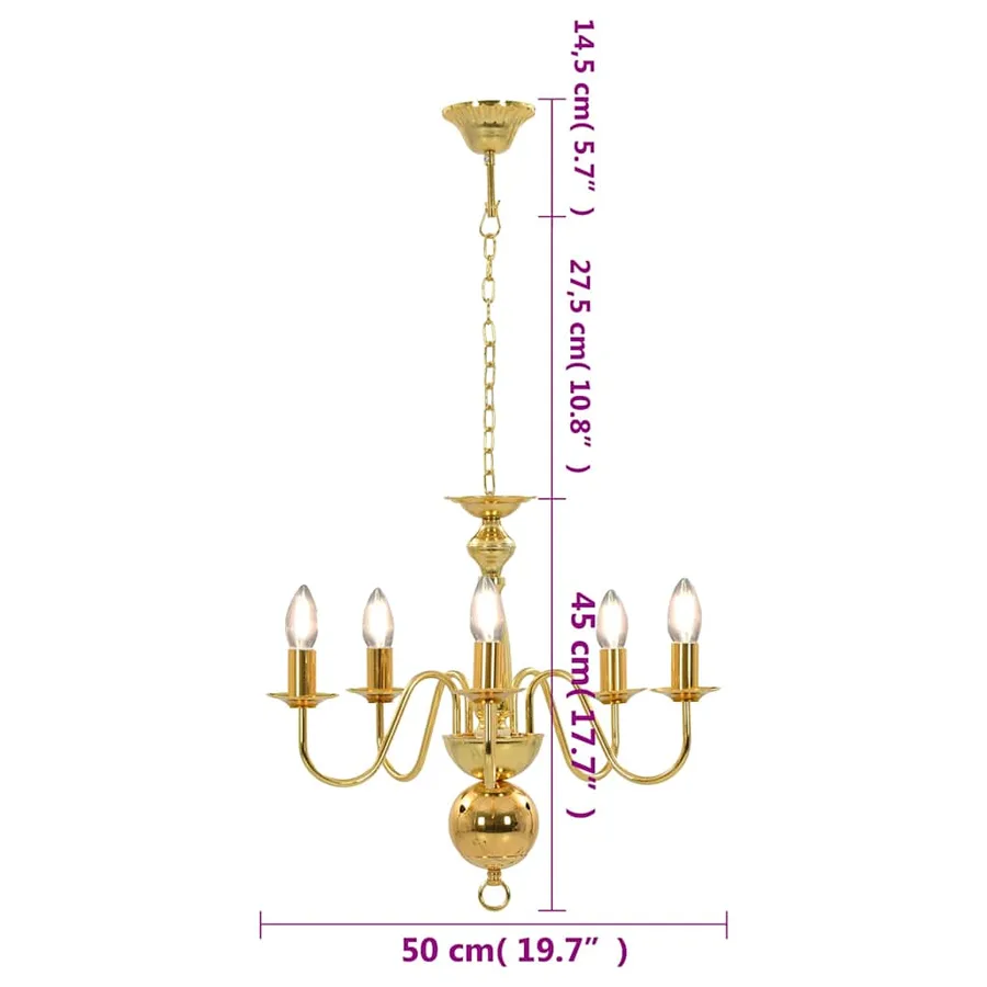 Lustre Doré 5 ampoules E14 - 10