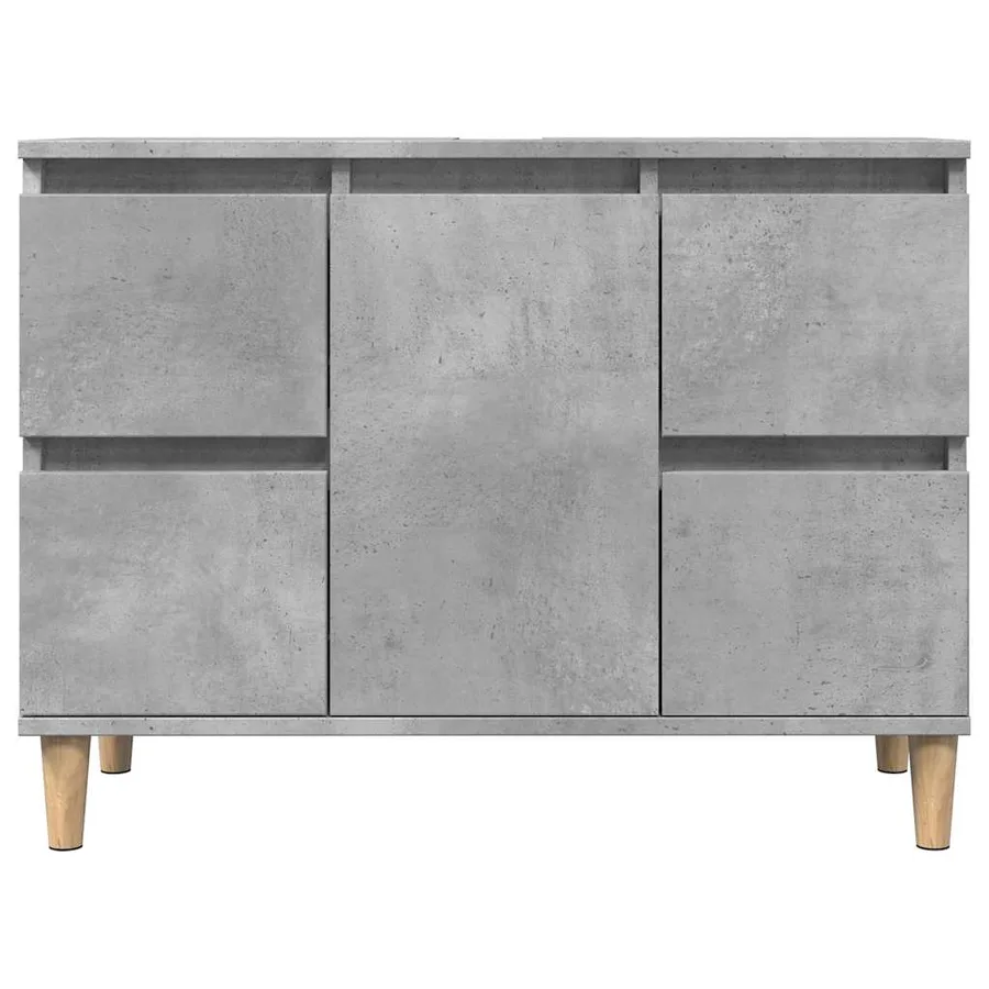 Ensemble de meubles de salle de bain 3 pcs gris béton - 9