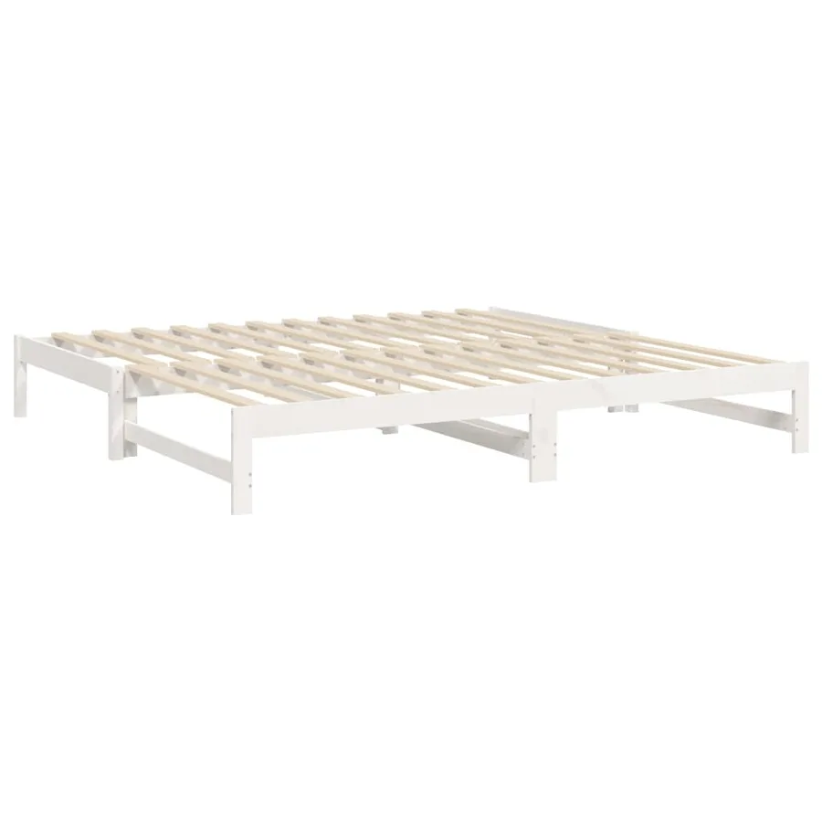 Lit coulissant sans matelas blanc 2x(100x200) cm - 7