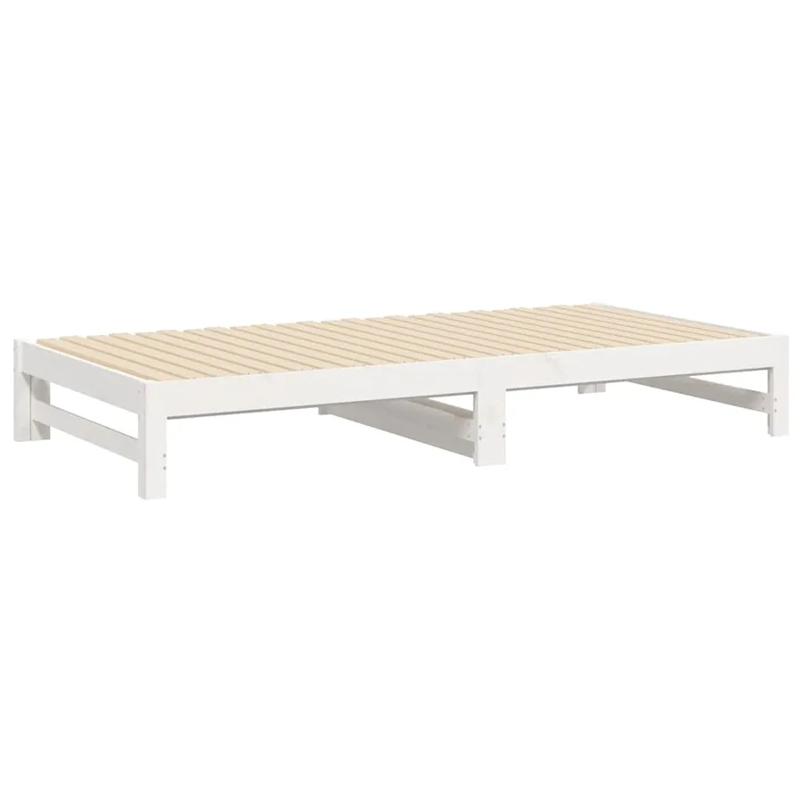 Lit coulissant sans matelas blanc 2x(100x200) cm - 8
