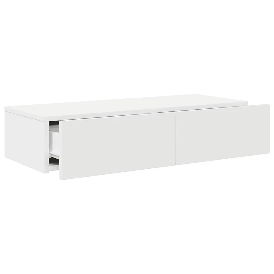 Étagère murale avec tiroirs blanc 80x33x17 cm bois d'ingénierie - 7
