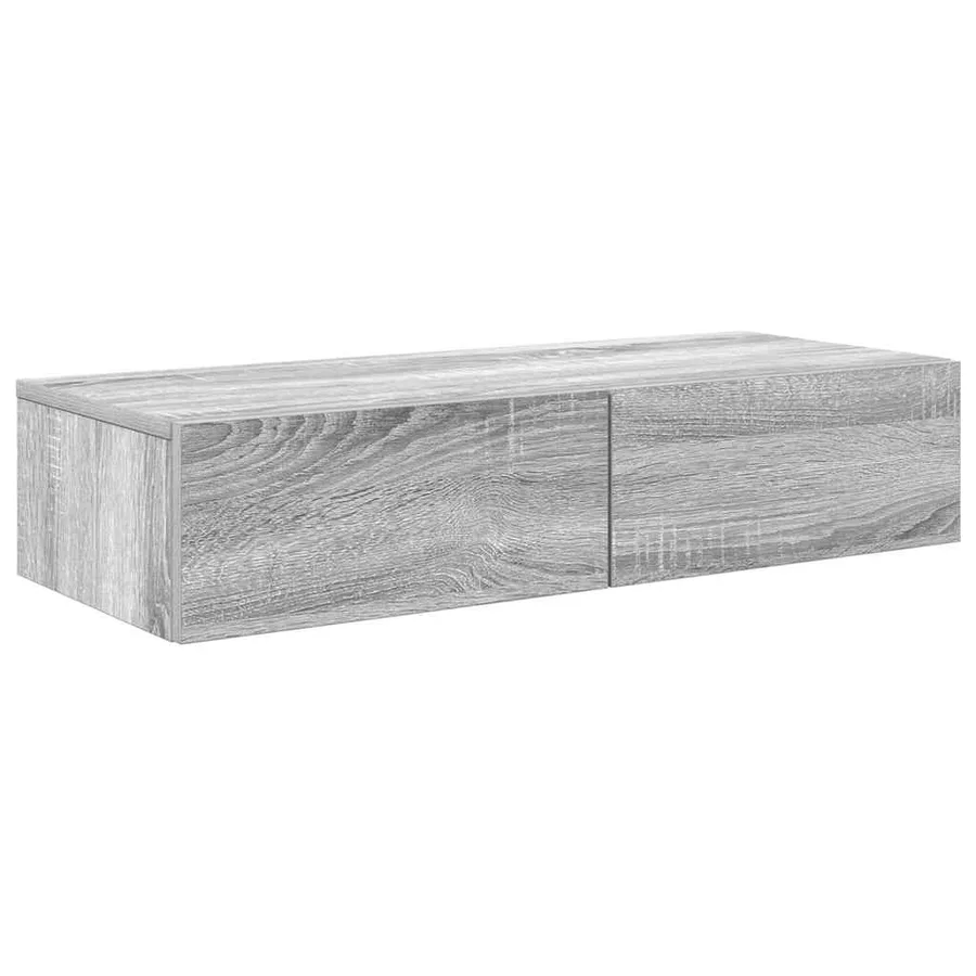Étagère murale avec tiroirs sonoma gris bois d'ingénierie - 2