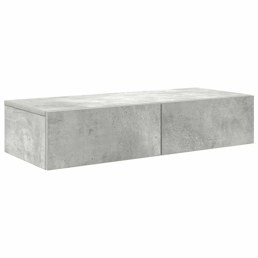 Étagère murale avec tiroirs gris béton bois d'ingénierie - 2