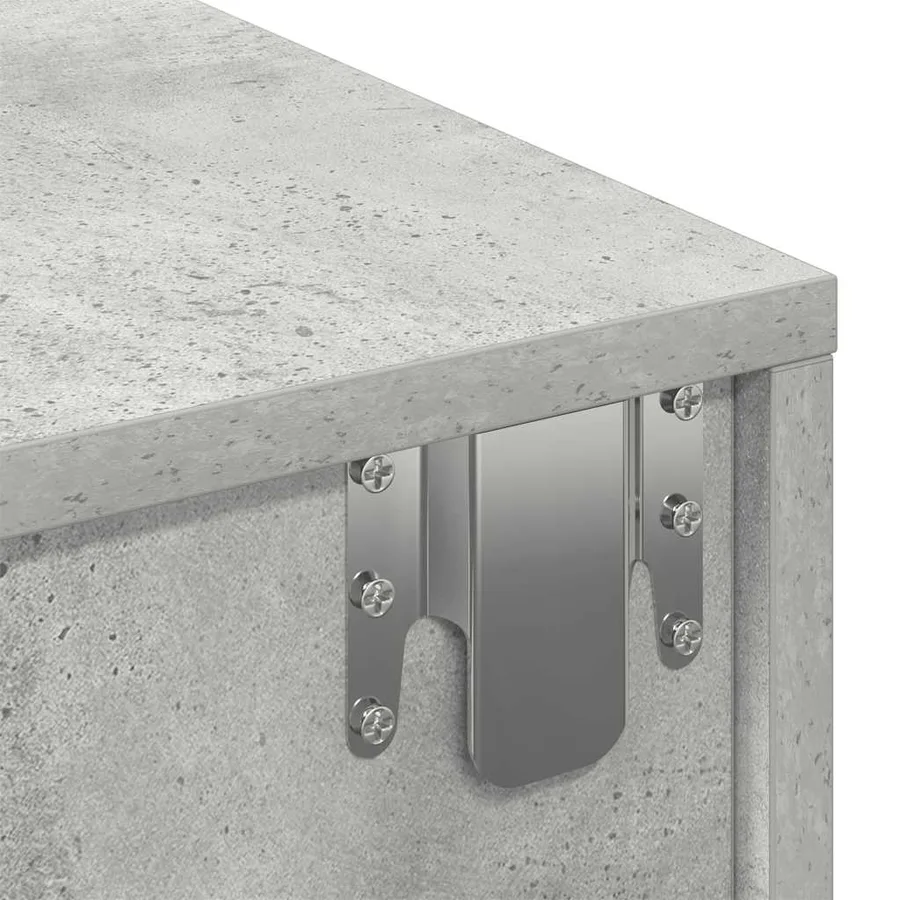 Étagère murale avec tiroirs gris béton bois d'ingénierie - 9