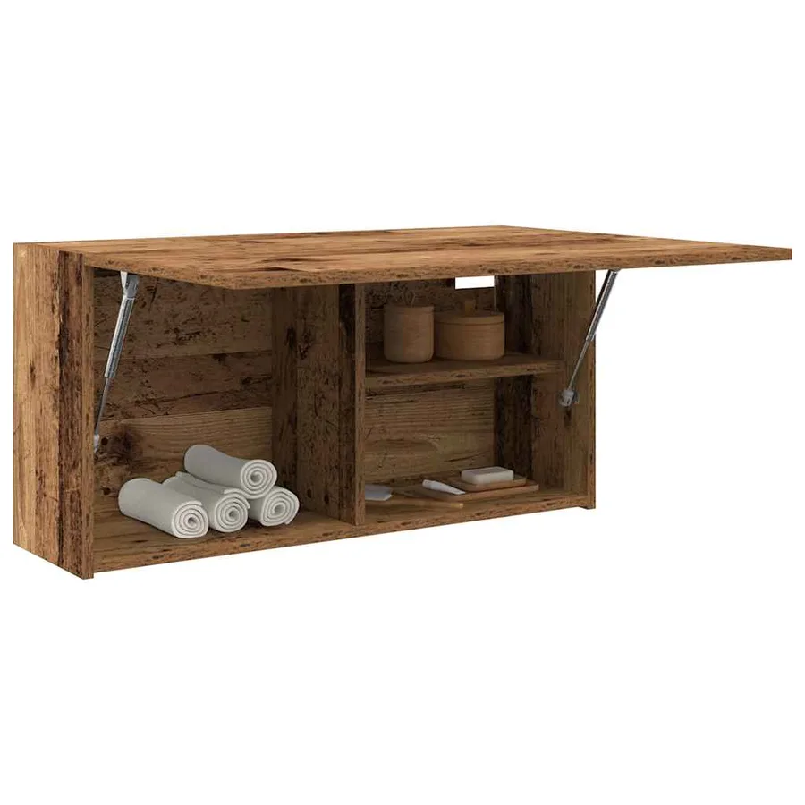 Armoire murale de bain vieux bois 80x25x40 cm bois d'ingénierie - 4