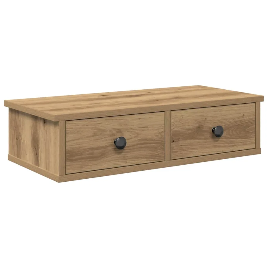 Étagère murale avec tiroirs chêne artisanal bois d'ingénierie - 2