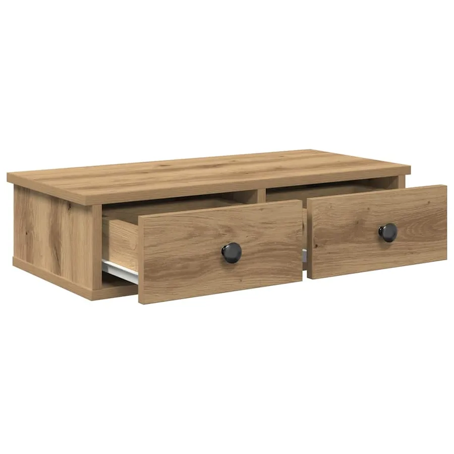 Étagère murale avec tiroirs chêne artisanal bois d'ingénierie - 7