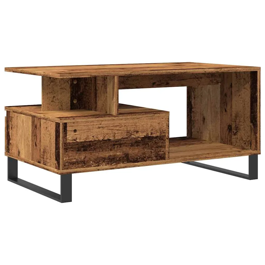 Table basse vieux bois 90x49x45 cm bois d'ingénierie - 6