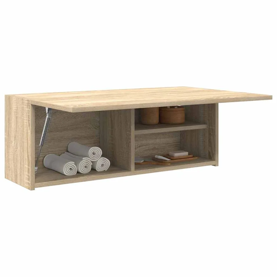 Armoire murale de bain chêne sonoma 80x25x30 cm bois ingénierie - 4