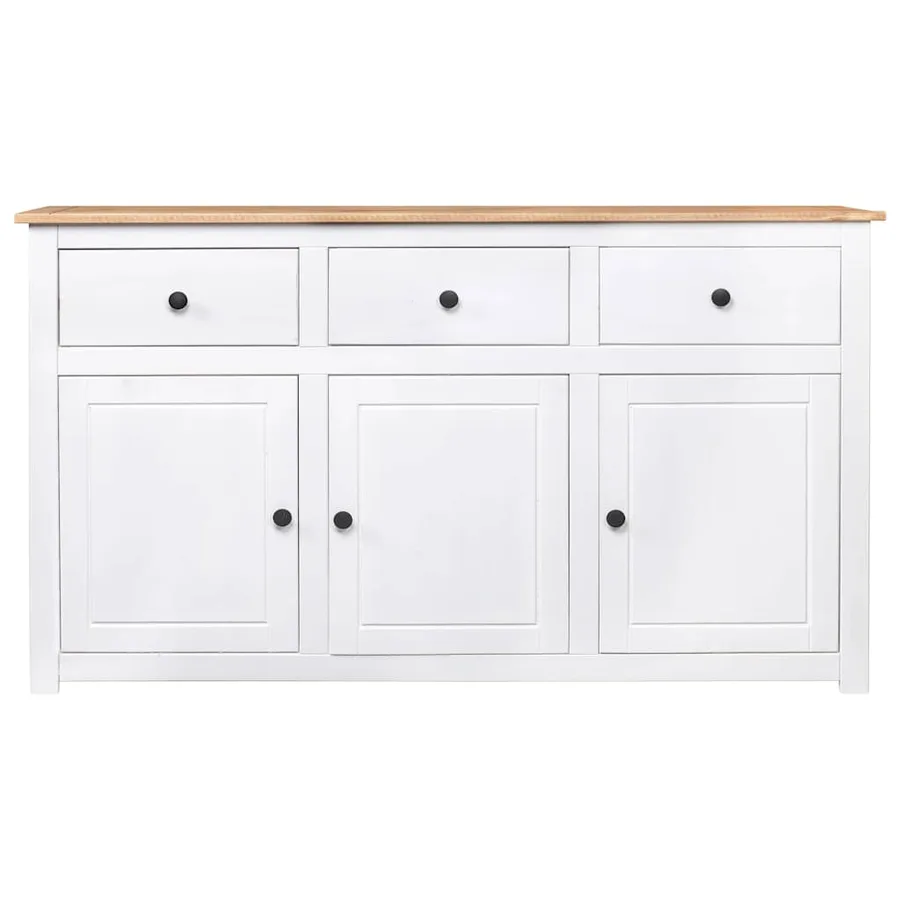 Buffet Blanc 135x40x80 cm Pin solide Gamme Panama - 2