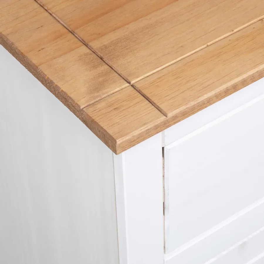 Buffet Blanc 135x40x80 cm Pin solide Gamme Panama - 9