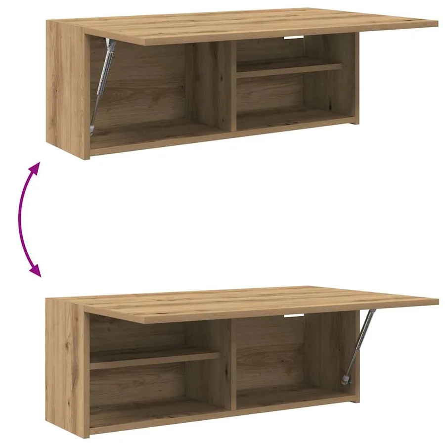 Armoire murale de bain chêne artisanal bois d'ingénierie - 9
