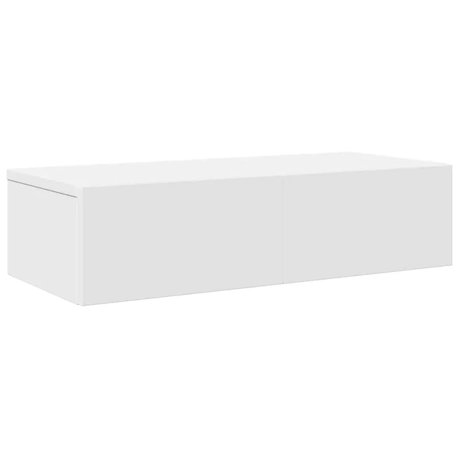 Étagère murale et tiroirs blanc 60x26,5x15 cm bois d'ingénierie - 2
