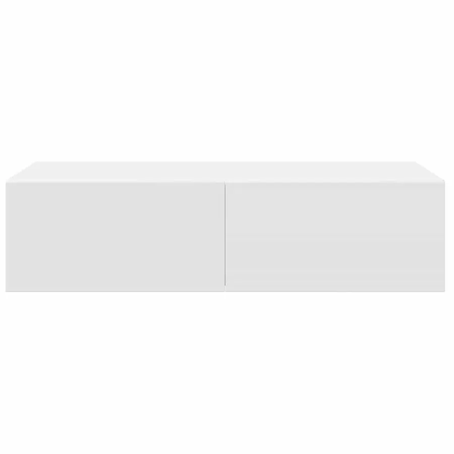 Étagère murale et tiroirs blanc 60x26,5x15 cm bois d'ingénierie - 4