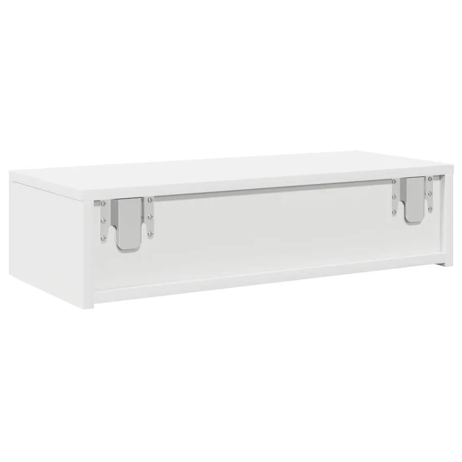 Étagère murale et tiroirs blanc 60x26,5x15 cm bois d'ingénierie - 6