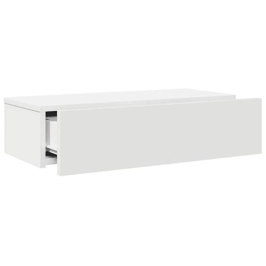 Étagère murale et tiroirs blanc 60x26,5x15 cm bois d'ingénierie - 7