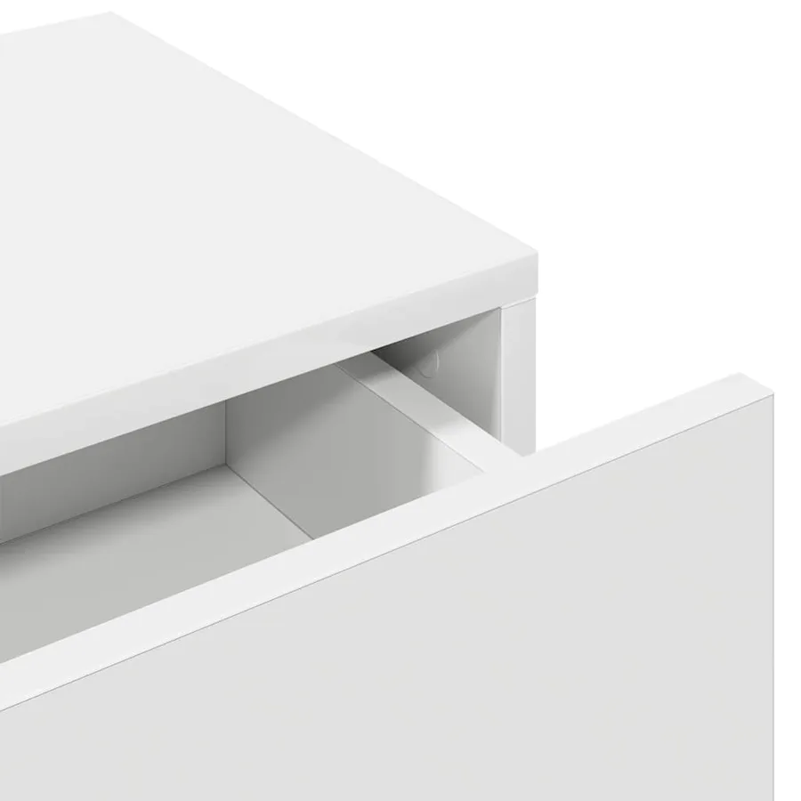 Étagère murale et tiroirs blanc 60x26,5x15 cm bois d'ingénierie - 8