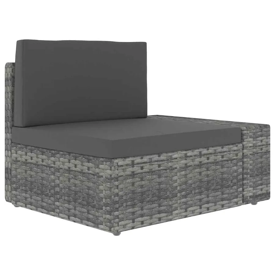 Salon de jardin 6 pcs Résine tressée Gris - 10