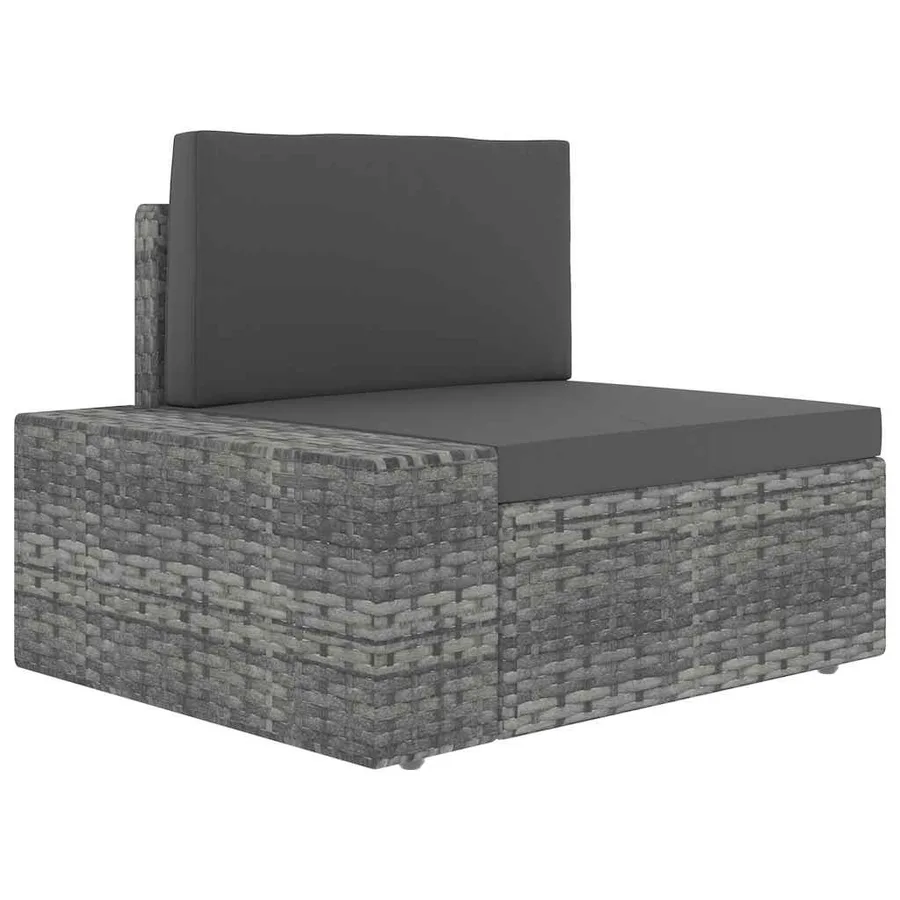 Salon de jardin 6 pcs Résine tressée Gris - 14