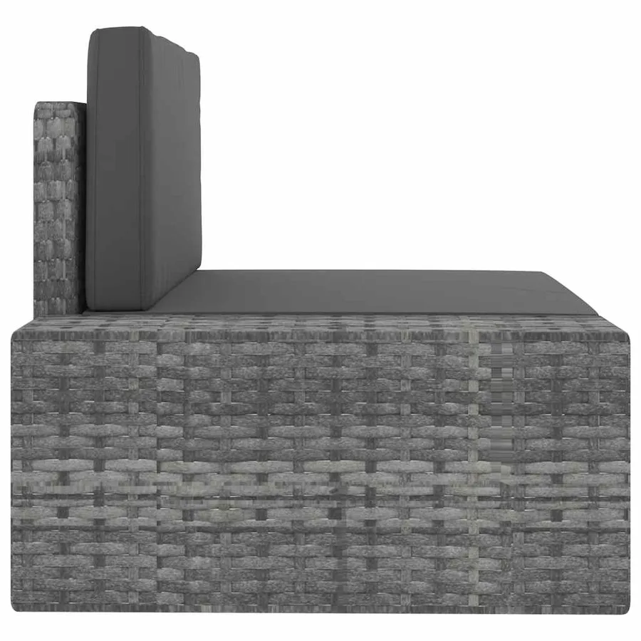 Salon de jardin 6 pcs Résine tressée Gris - 15