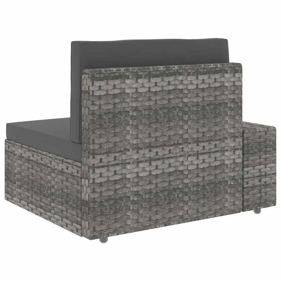 Salon de jardin 6 pcs Résine tressée Gris - 16