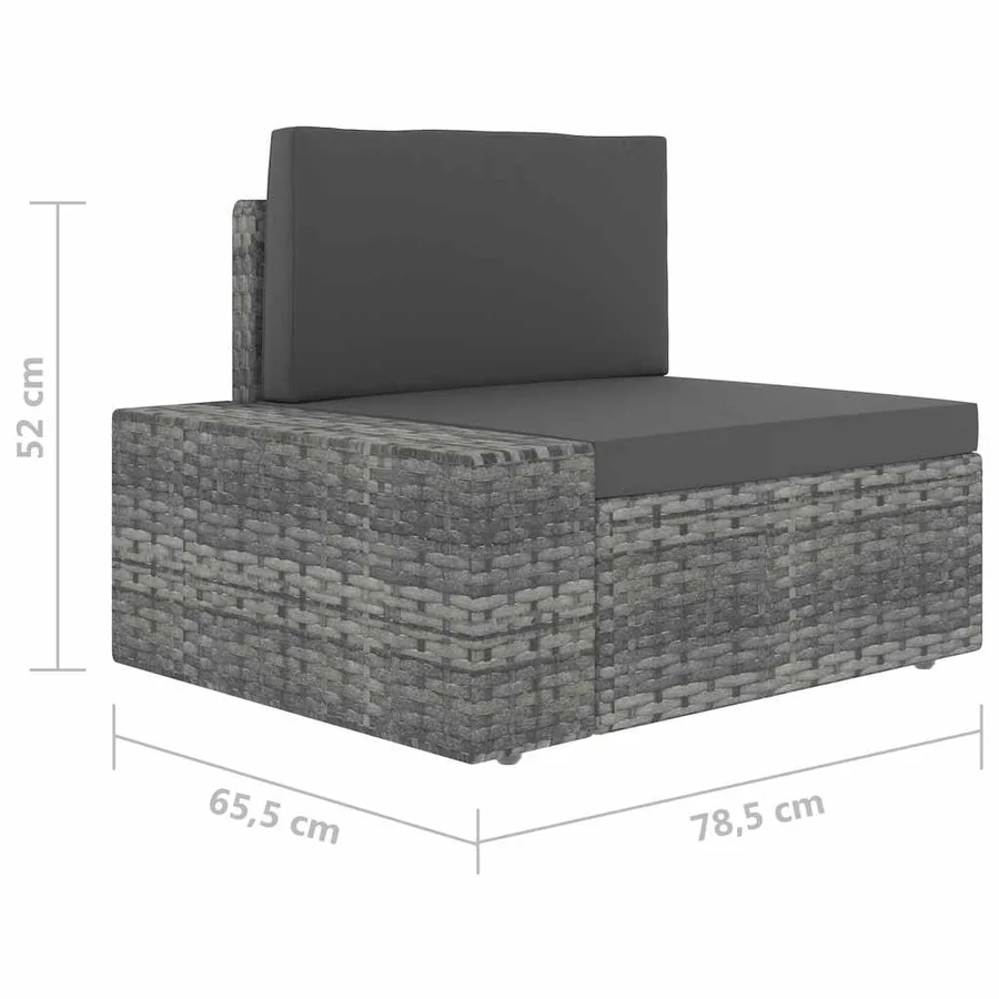 Salon de jardin 6 pcs Résine tressée Gris - 20