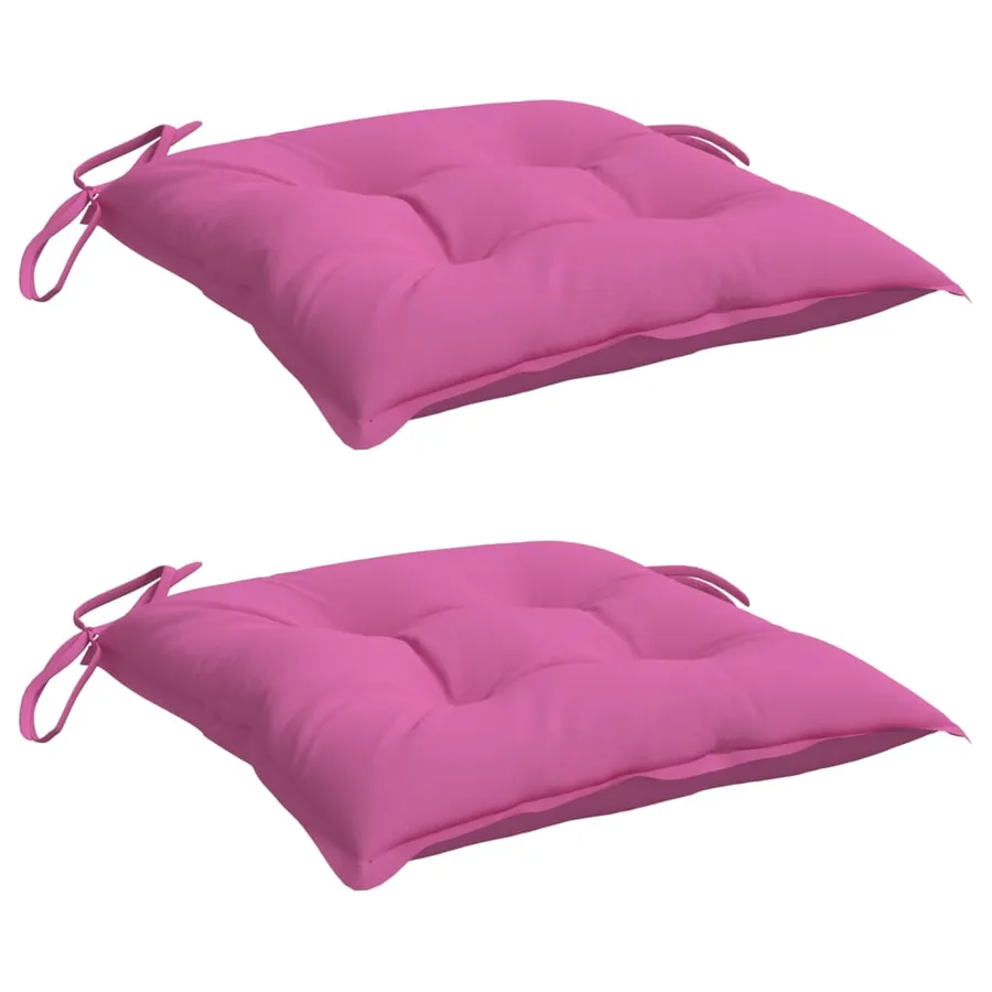 Coussins de chaise lot de 2 rose 50x50x7 cm tissu oxford - 3