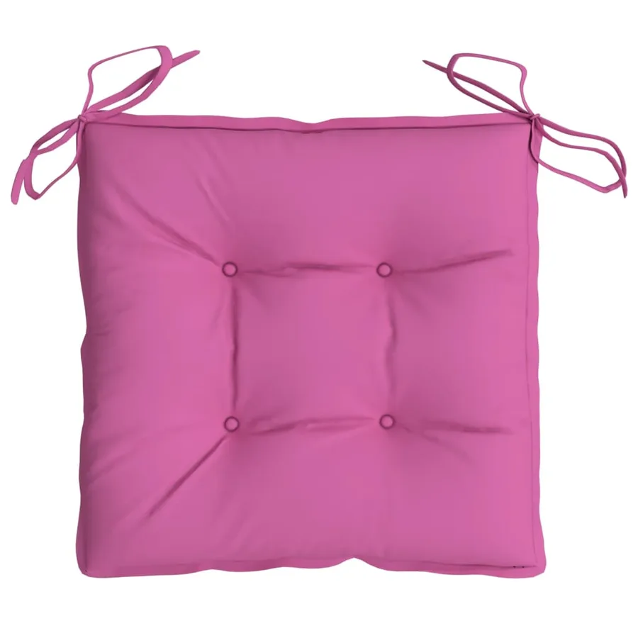 Coussins de chaise lot de 2 rose 50x50x7 cm tissu oxford - 6
