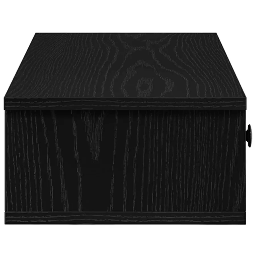 Étagère murale avec tiroirs noir 60x28x15 cm bois d'ingénierie - 5