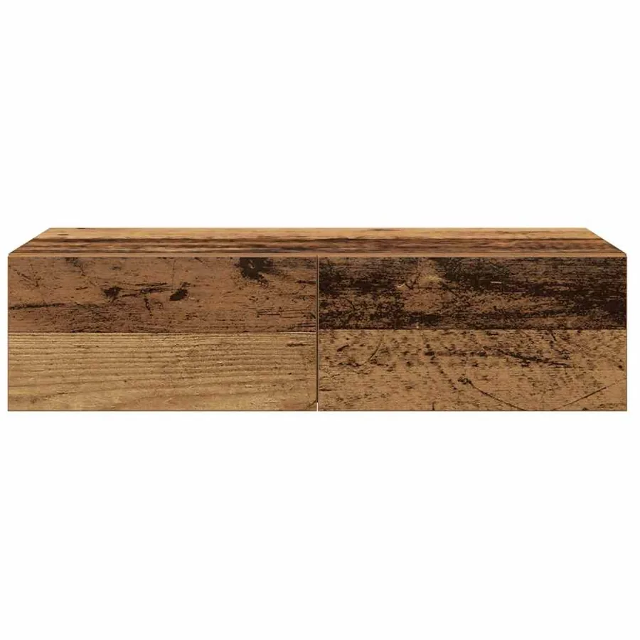 Étagère murale avec tiroirs vieux bois bois d'ingénierie - 4