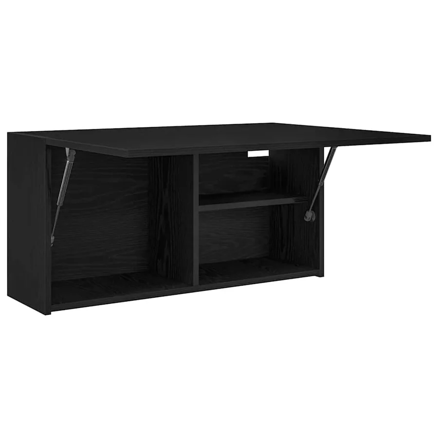 Armoire murale de bain noir 80x25x40 cm bois d'ingénierie - 6