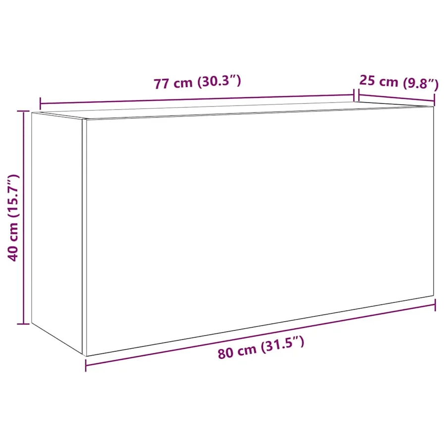 Armoire murale de bain sonoma gris 80x25x40cm bois d'ingénierie - 12