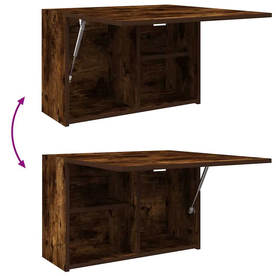 Armoire murale de bain chêne fumé 60x25x40 cm bois d'ingénierie - 9
