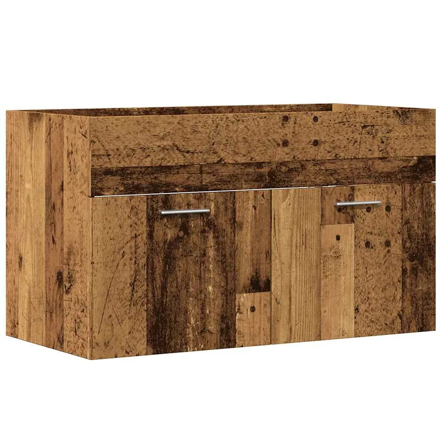Meuble lavabo de salle de bain vieux bois bois d'ingénierie - 2