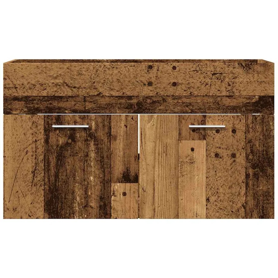 Meuble lavabo de salle de bain vieux bois bois d'ingénierie - 4