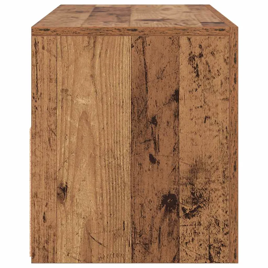 Meuble TV avec lumières LED vieux bois bois d'ingénierie - 8