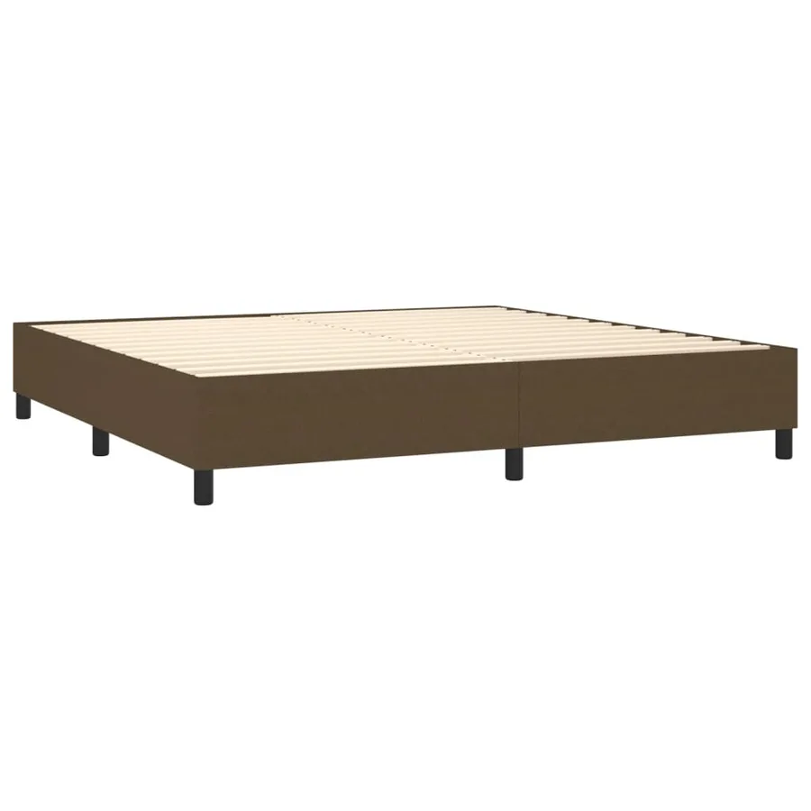 Sommier à lattes de lit matelas et LED Marron foncé 200x200 cm - 5