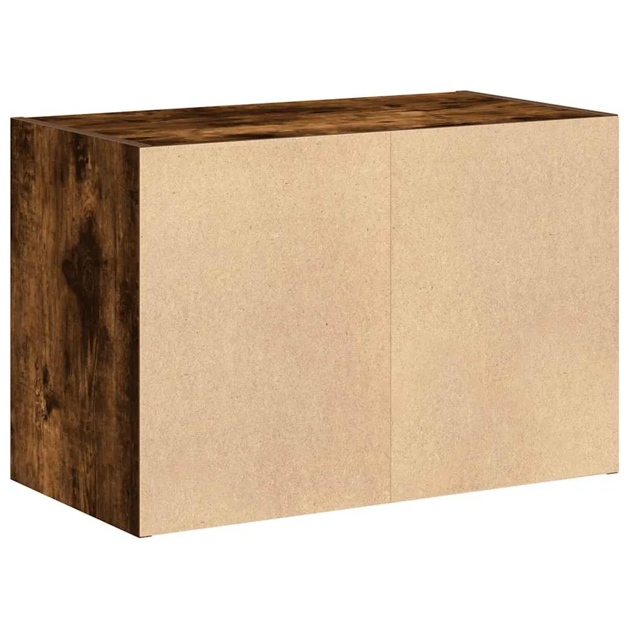Armoire avec 2 tiroirs chêne fumé 60x31x40 cm bois d'ingénierie - 7