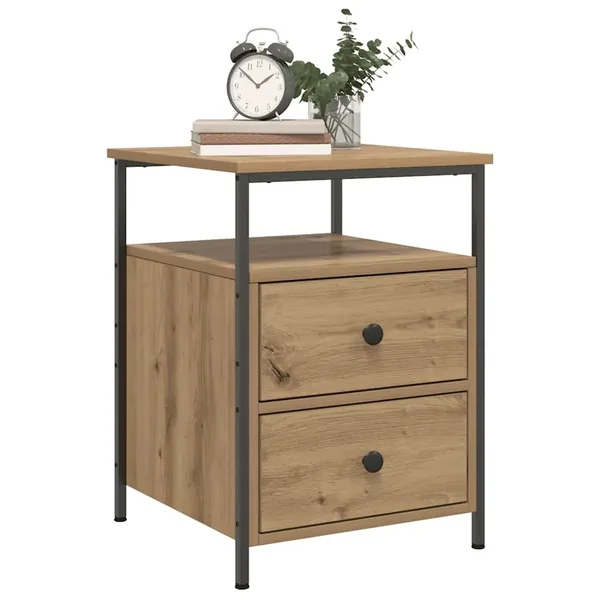 Tables de chevet 2 pcs chêne artisanal bois d'ingénierie
