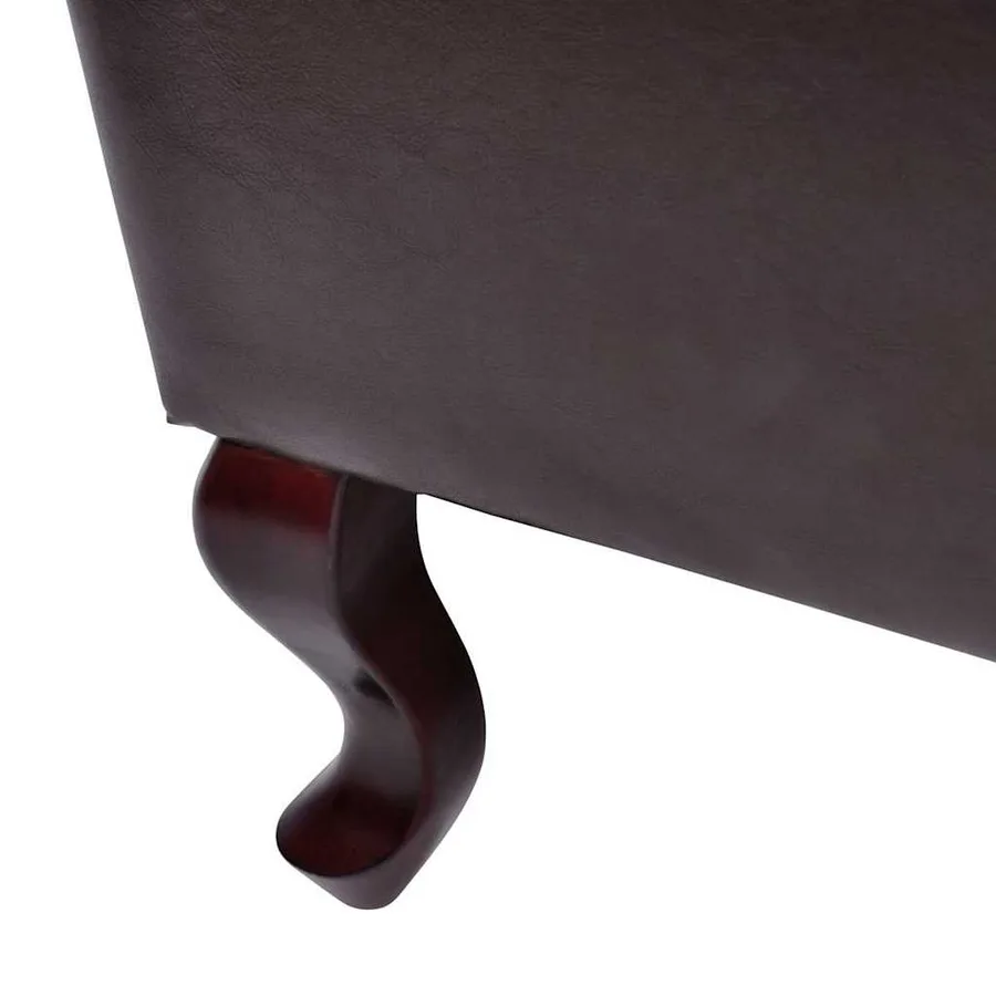 Fauteuil avec repose-pied Marron foncé Similicuir - 4