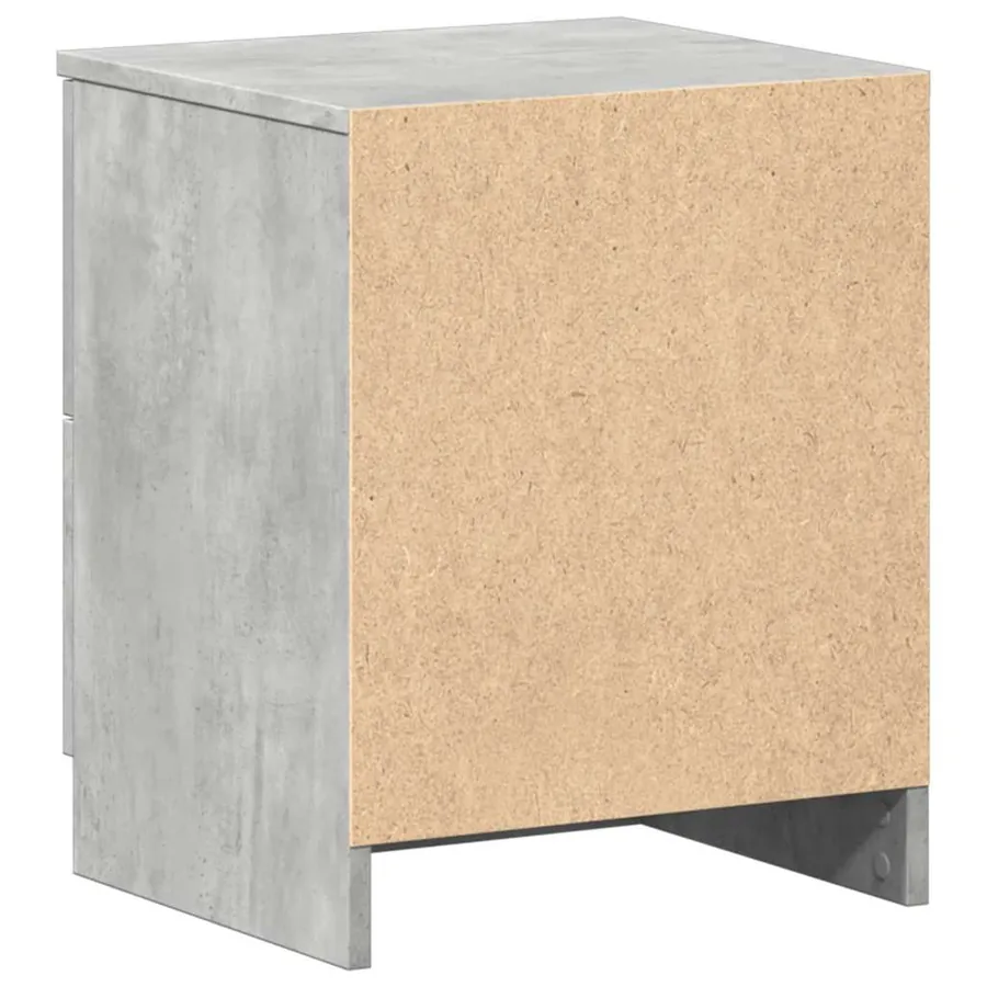 Table de chevet à 2 tiroirs Gris béton 40x36x50 cm - 7