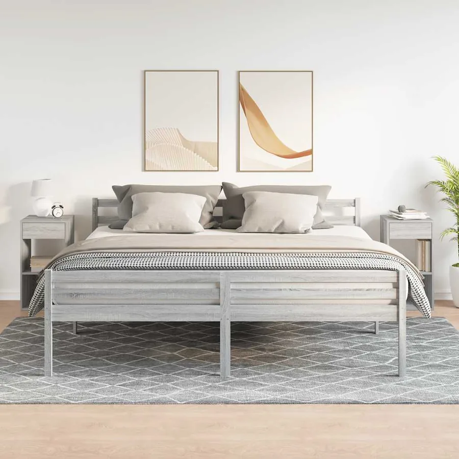 Tables de chevet avec tiroir 2 pcs sonoma gris 35x34x66,5 cm - 3