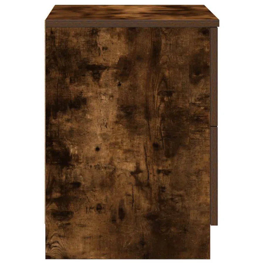 Table de chevet à 2 tiroirs en chêne fumé 40x36x50 cm - 6