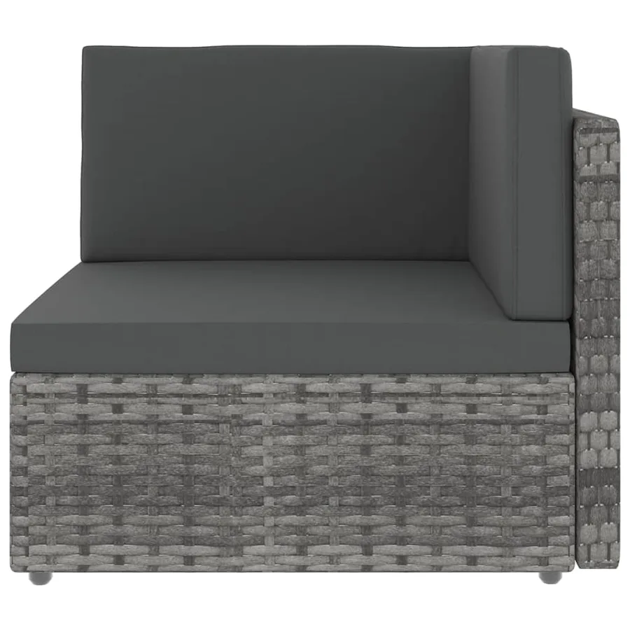 Salon de jardin 12 pcs avec coussins Gris Résine tressée - 5