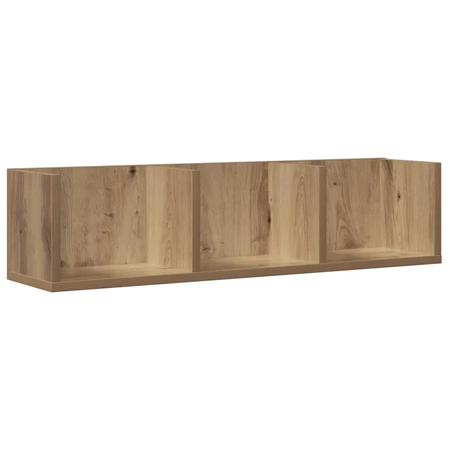Étagère murale à CD chêne artisanal 75x18x18 cm bois ingénierie - 2