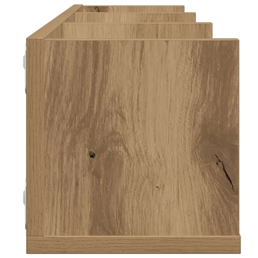 Étagère murale à CD chêne artisanal 75x18x18 cm bois ingénierie - 5