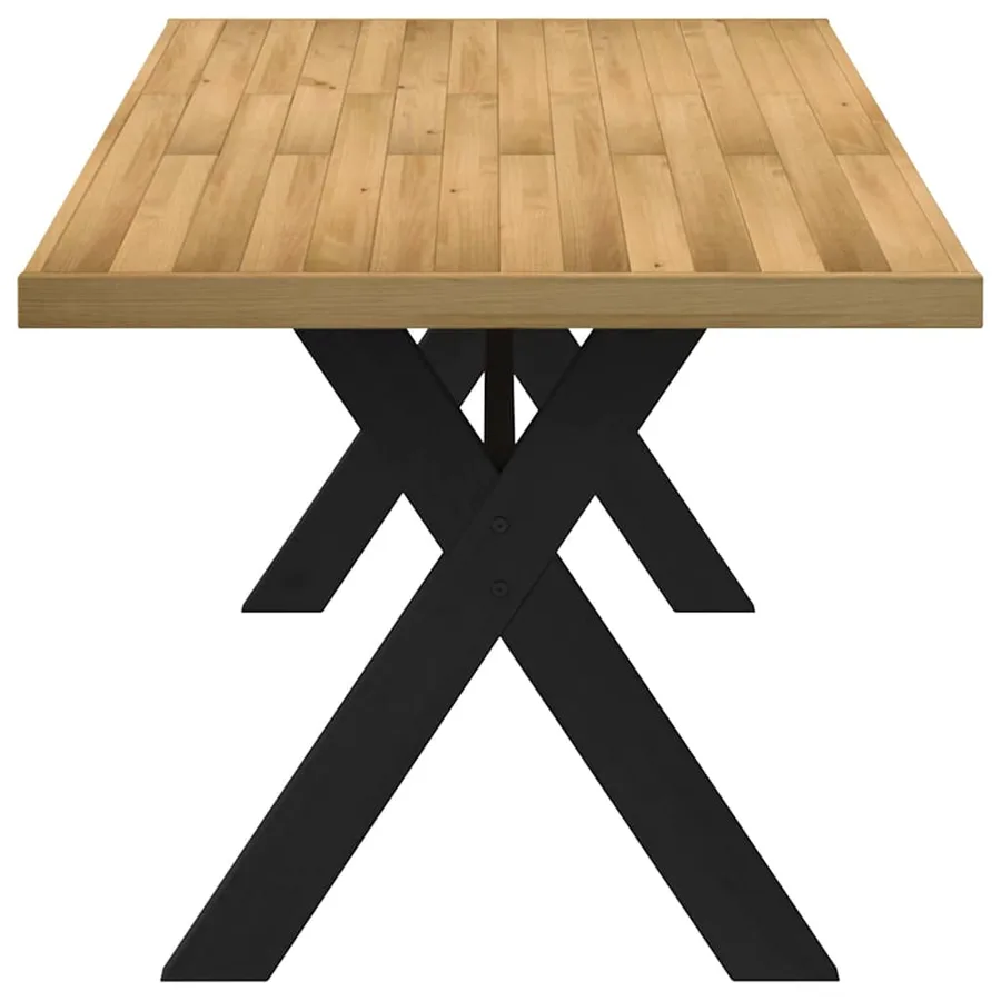 Table à manger NOAIN pieds en forme de X 180x90x75cm massif pin - 4